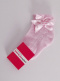 Calcetines ceremonia calados con lazo triple Rosa Pink