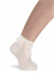 Calcetines ceremonia cortos calados con lazo de tul Marfil Ivory