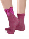 Calcetines Cortos Calados Mujer con lazo Fucsia Fuchsia