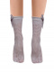 Calcetines Cortos Calados Mujer con lazo Gris Grey