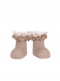 Calcetines cortos con puntilla y tul Haya Peanut