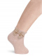 Calcetines cortos perlé plumeti con lazo de raso Haya Peanut