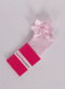 Calcetines cortos perlé plumeti con lazo triple Rosa Pink