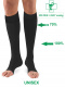 Calcetines descanso y compresión sin dedos sin costuras (280 Den.) Negro Black