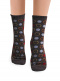 Calcetines lana merino con círculos Marrón Brown