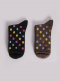 Calcetines lana merino lunares Marrón Brown
