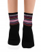 Calcetines rayas mujer Negro-Rosa Black-Pink