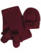 Gorro, bufanda y guantes con flor de tul (1-2 años) Granate Maroon