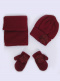 Gorro, bufanda y guantes con flor de tul (1-2 años) Granate Maroon