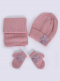 Gorro, bufanda y guantes con flor de tul (1-2 años) Rosa Palo Rosewood