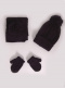 Gorro, bufanda y guantes con pompón hilo (1-2 años) Marino Navyblue
