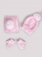 Gorro, bufanda y guantes con pompón hilo (1-2 años) Rosa Pink