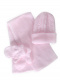 Gorro con bufanda y guantes recién (0-12 meses) Rosa Pink