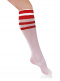 Calcetines altos de media con rayas  Blanco-Rojo White-Red