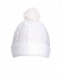 Gorro bebé tejido ochos con pompón pelo (0-12 meses) Blanco White-White