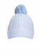 Gorro bebé tejido ochos con pompón pelo (0-12 meses) Celeste Lightblue-Lightblue