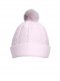 Gorro bebé tejido ochos con pompón pelo (0-12 meses) Rosa Pink-Pink