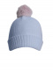 Gorro liso con pompón pelo (1-4 años) Celeste-Rosa Lightblue-Pink