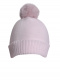 Gorro liso con pompón pelo (1-4 años) Rosa Pink-Pink