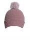 Gorro liso con pompón pelo (1-4 años) Rosapalo-Rosa Rosewood-Rosa