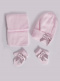 Gorro, bufanda y guantes con lazo con volumen (1-2 años) Rosa Pink