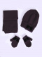 Gorro, bufanda y guantes con lazo de terciopelo (1-2 años) Marino Navyblue