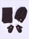 Gorro, bufanda y guantes con lazo y pompón (1-2 años) Marino Navyblue
