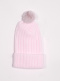 Gorro de punto con pompón mujer Rosa Pink-Pink