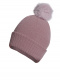 Gorro liso con pompón pelo (1-4 años) Rosapalo-Rosa Rosewood-Rosa