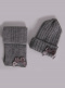 Gorro y bufanda canalé con lazo doble (3-8 años) Gris Grey