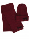 Gorro y bufanda canalé con lazo de terciopelo (3-8 años) Granate Maroon