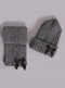 Gorro y bufanda canalé con lazo de terciopelo largo (3-8 años) Gris Grey