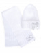 Gorro y bufanda canalé con lazo doble (3-8 años) Blanco White