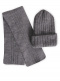 Gorro y bufanda canalé Niño-Niña (3-8 años) Gris Grey