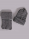 Gorro y bufanda canalé Niño-Niña (3-8 años) Gris Grey