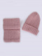 Gorro y bufanda canalé Niño-Niña (3-8 años) Rosa Palo Rosewood