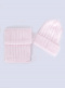 Gorro y bufanda canalé Niño-Niña (3-8 años) Rosa Pink