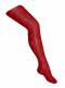 Leotardo de perlé calado en espiga lateral Rojo Red