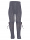 Leotardos canalé con lazo raso fino Gris Grey