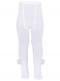 Leotardos canalé con pompón Blanco White