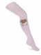 Leotardos lisos con lazo de raso y pompón Rosa Pink