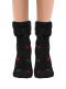 Calcetines Suaves Cardados Copos Nieve Negro Black