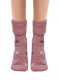 Calcetines Suaves Cardados Copos Nieve Rosa Palo Rosewood