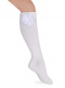 Calcetines Altos Lisos con flor de tul Blanco White