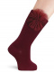 Calcetines Altos Lisos con flor de tul Granate Maroon