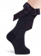 Calcetines Altos con Brillo y Lazo Marino Navyblue