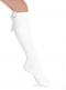 Calcetines altos con costura trasera y lazo raso largo Blanco White