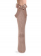 Calcetines altos con costura trasera y lazo raso largo Camel