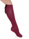 Calcetines altos con costura trasera y lazo raso largo Granate Maroon