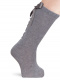 Calcetines altos con costura trasera y lazo raso largo Gris Grey